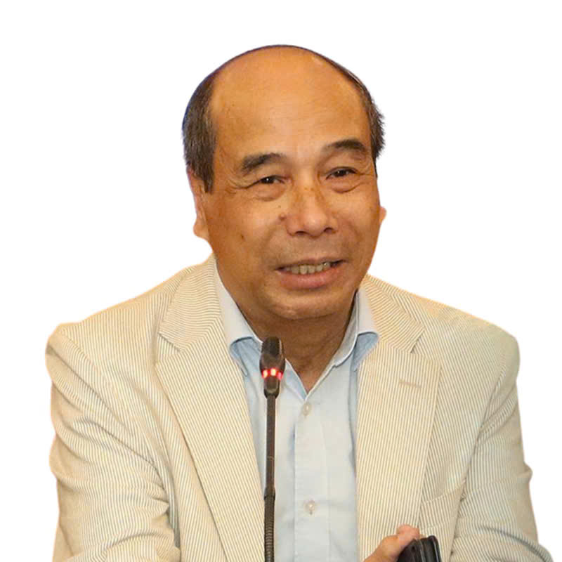 Ho Tu Bao speaking into a microphone