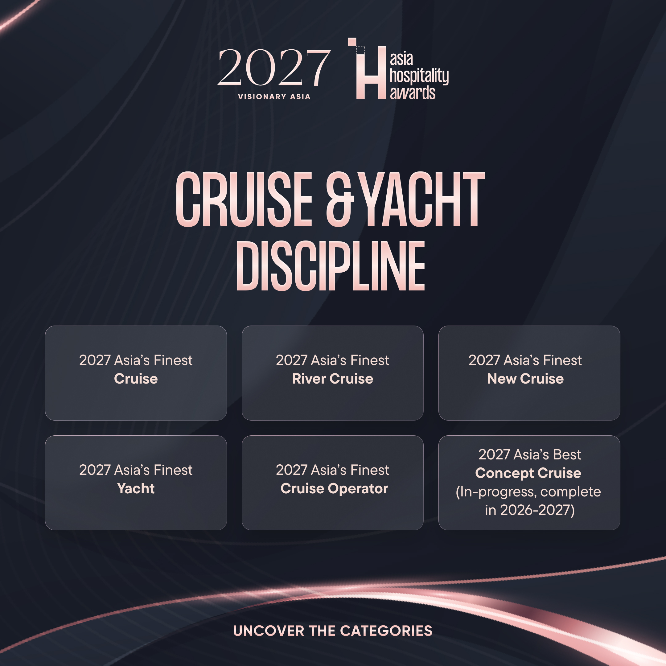 Graphic listing the Cruise & Yacht Discipline categories.