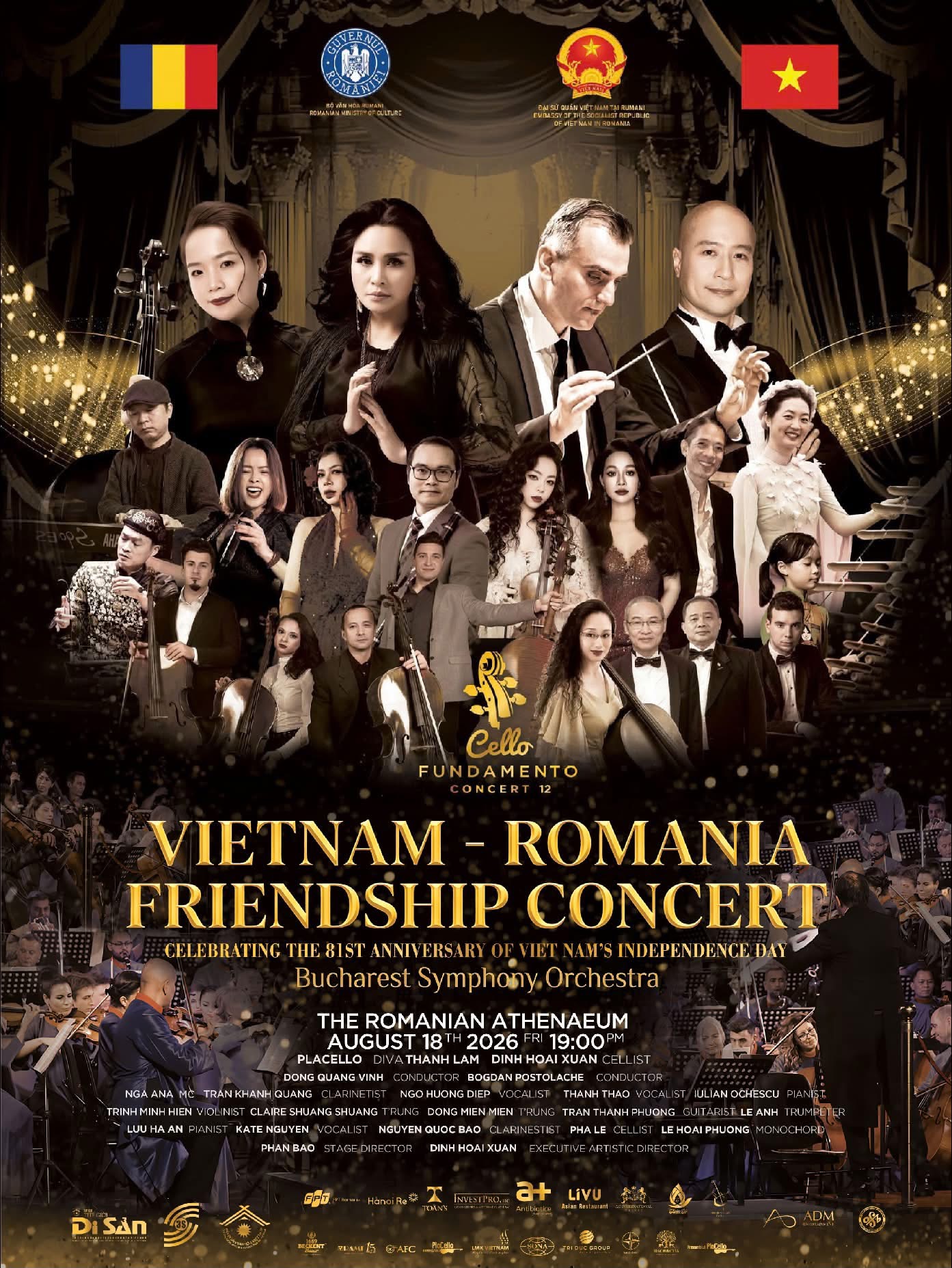 Poster for the Vietnam–Romania Friendship Concert, 18 August 2026