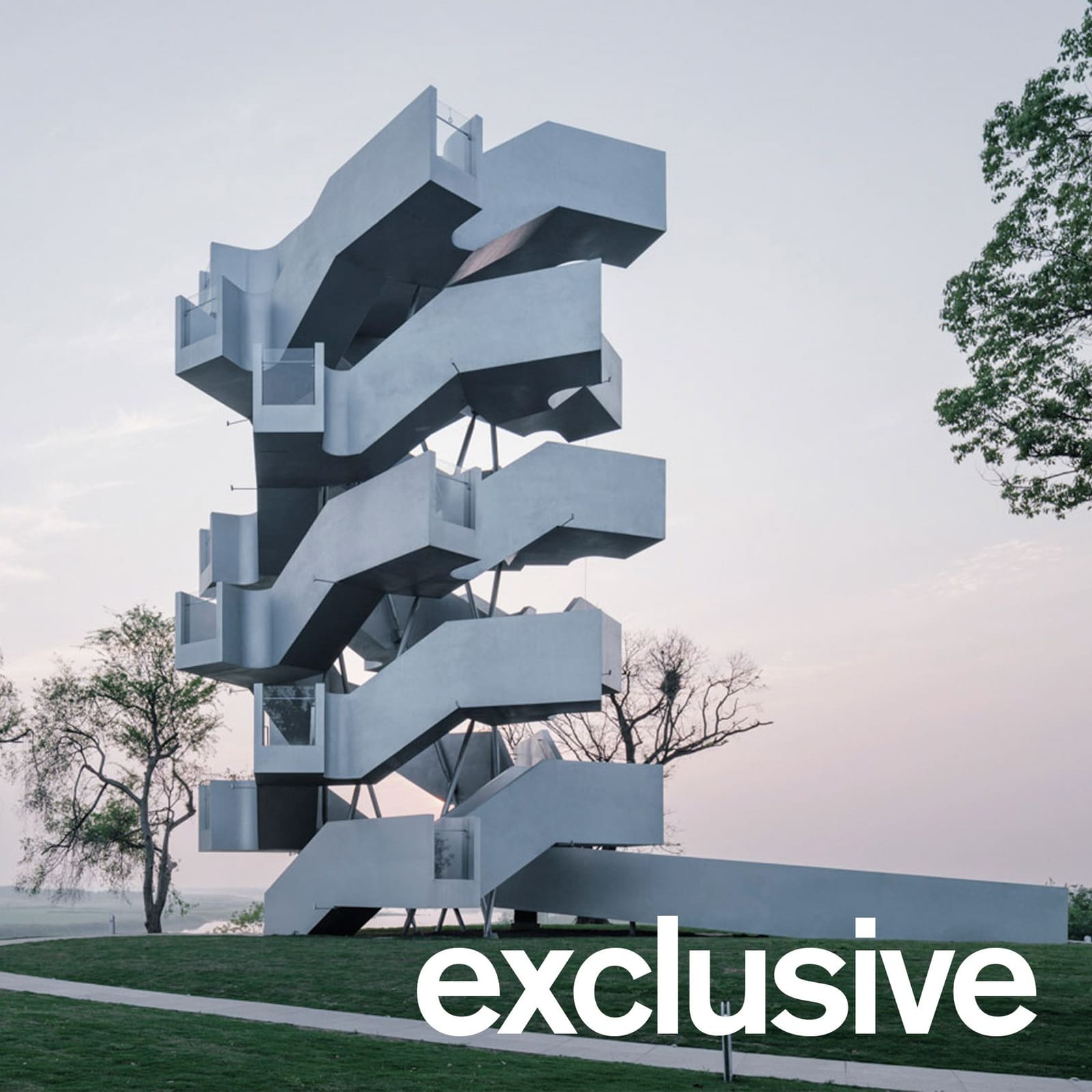 Double-Helix Observation Tower Reframes the Ritual of Bird Watching