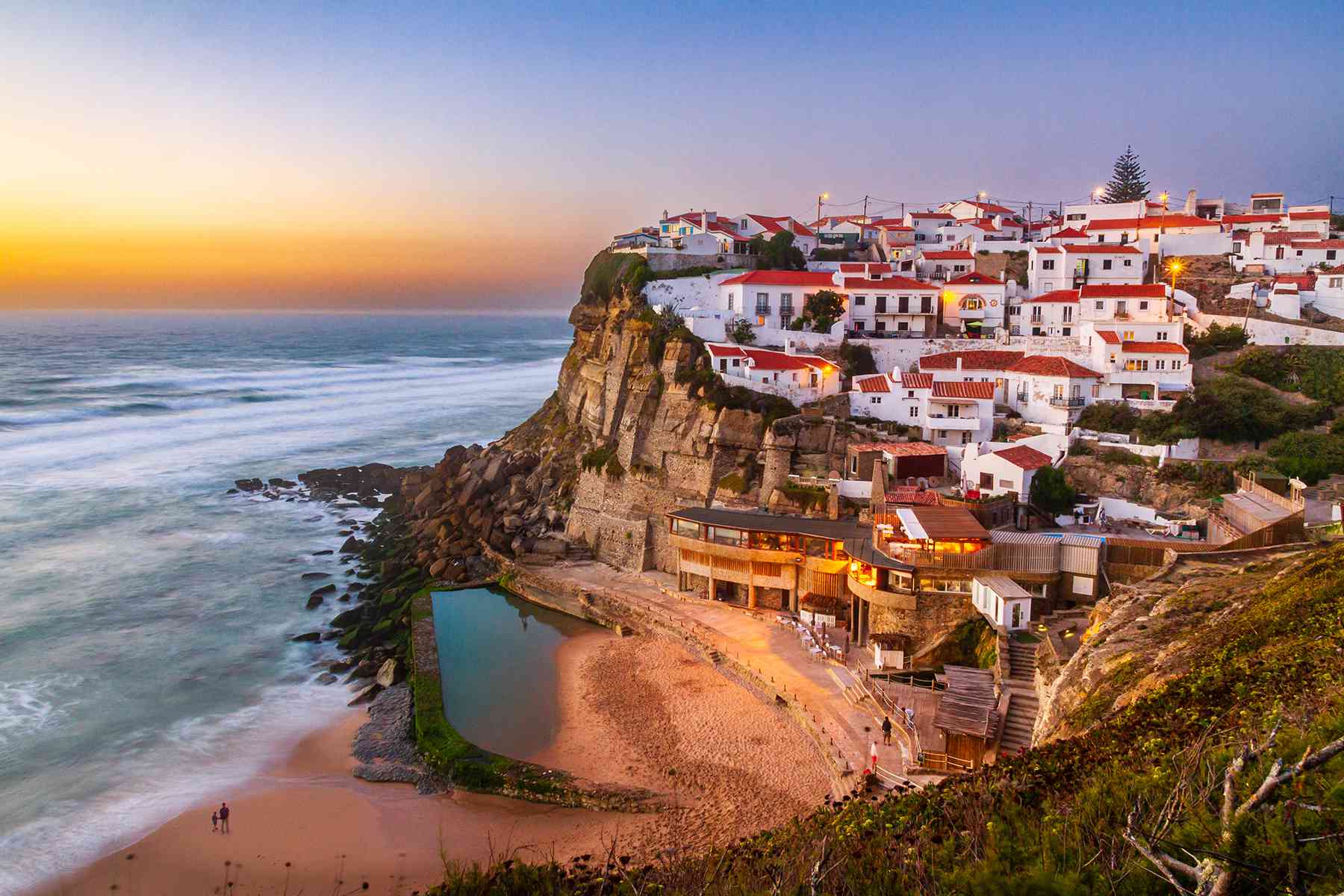 A Village of White Houses Clinging to a Cliff an Hour West of Lisbon
