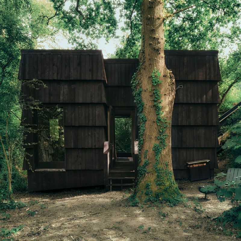 The Grain Store Reimagined: A Bathing Cabin Rooted in Woodland Ritual
