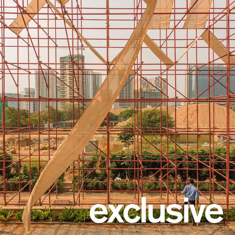 Scaffolding as Architecture: A Hyderabad Pavilion Built Entirely from Construction Waste