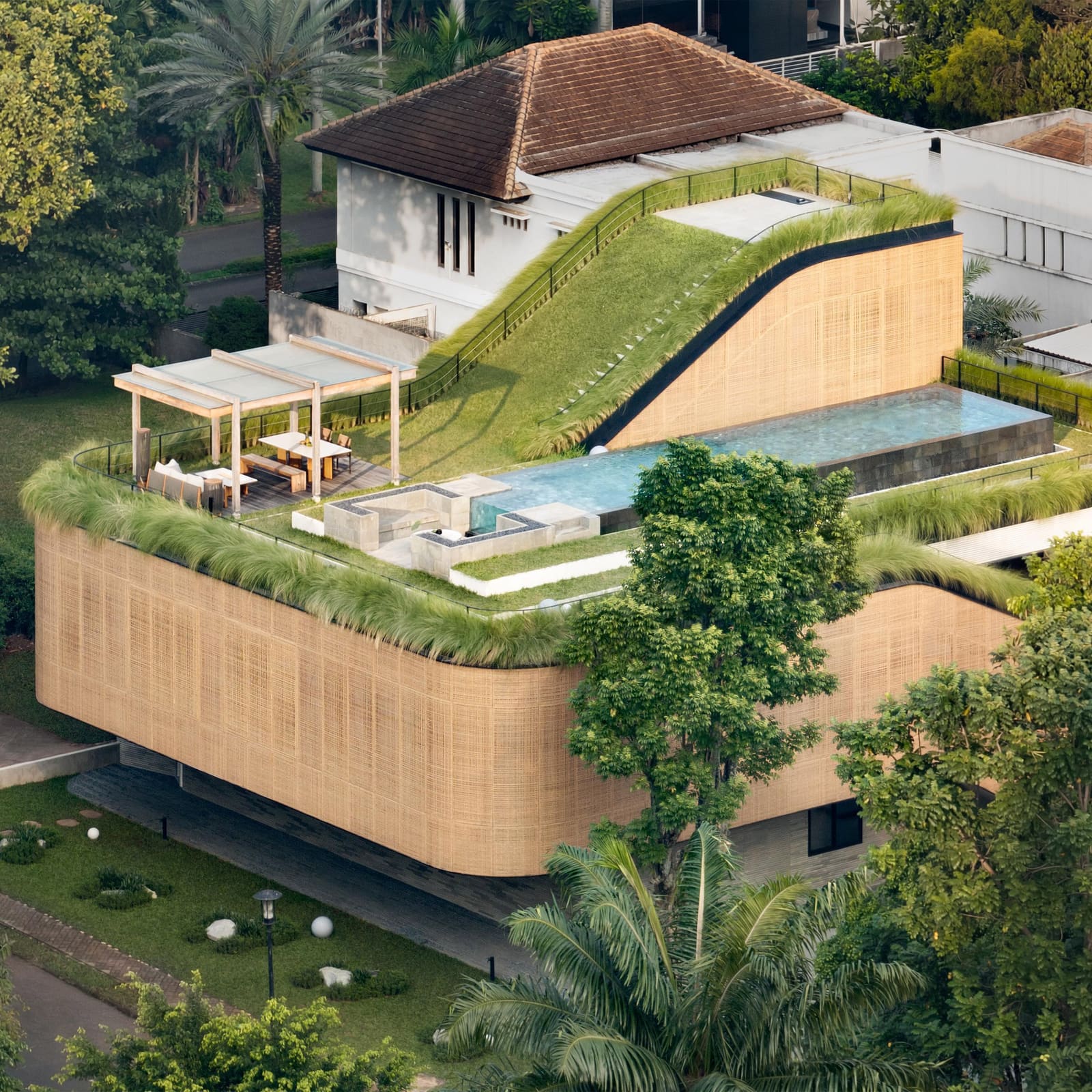Tiered Garden Roofs Turn an Indonesian Family Home Into a Vertical Landscape