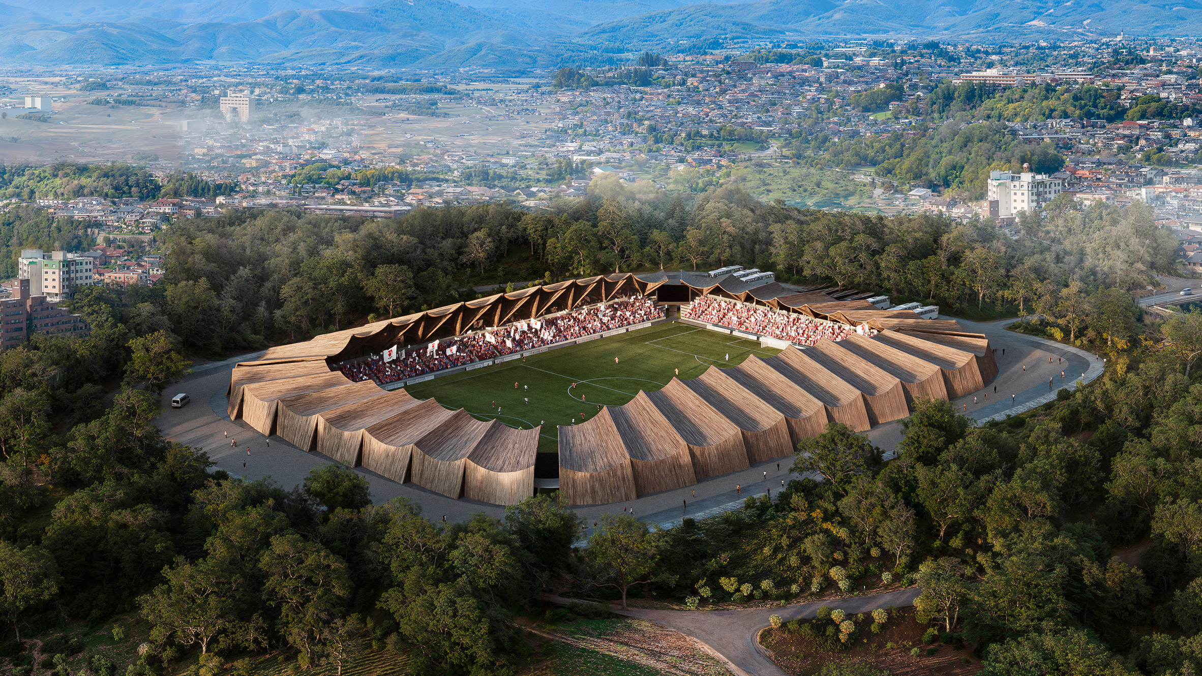 Fukushima United Football Stadium: A Community Ground Shaped by Craft and Collective Memory