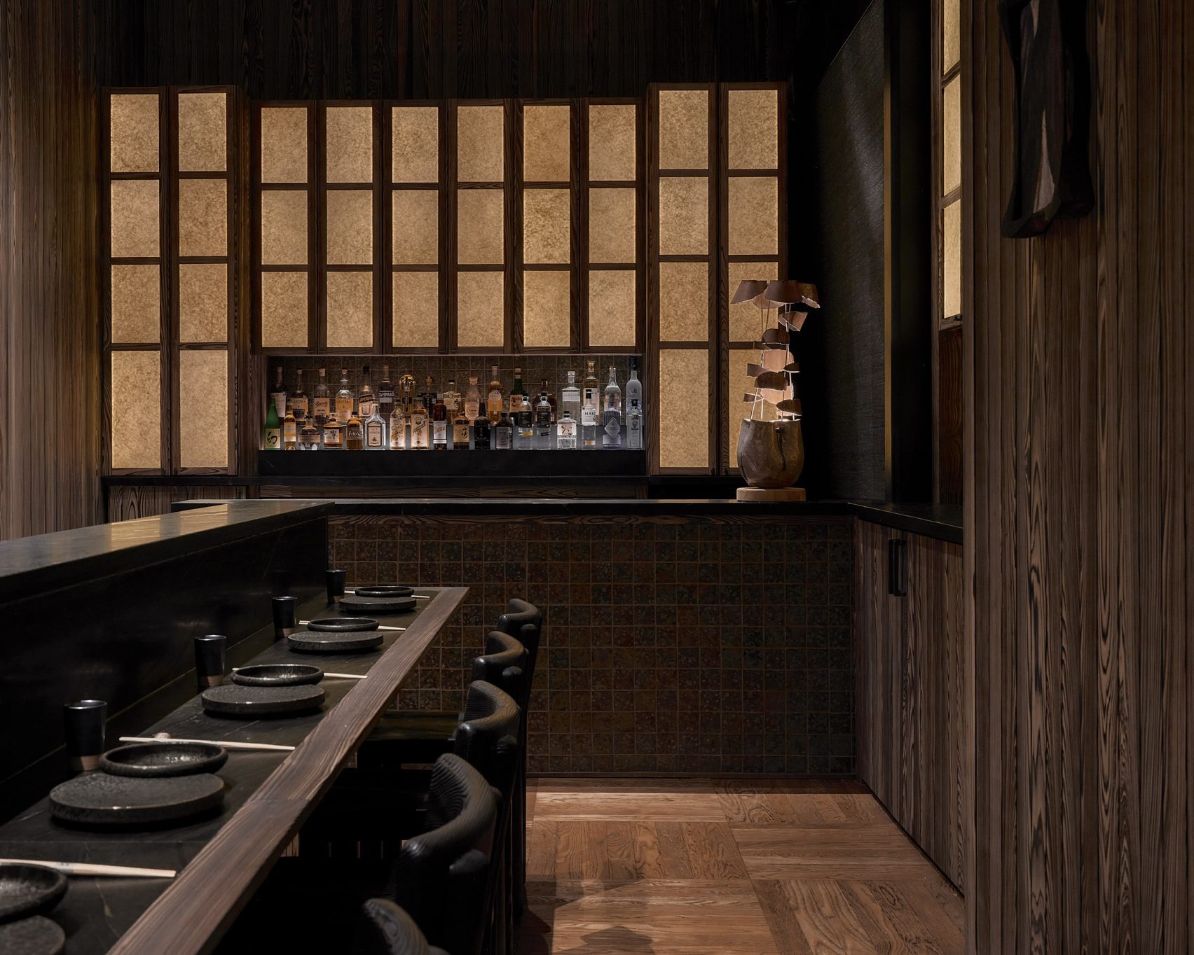 Kelly Wearstler Slices Through Minimalism with Earthen Theatrics at Kappo Kappo
