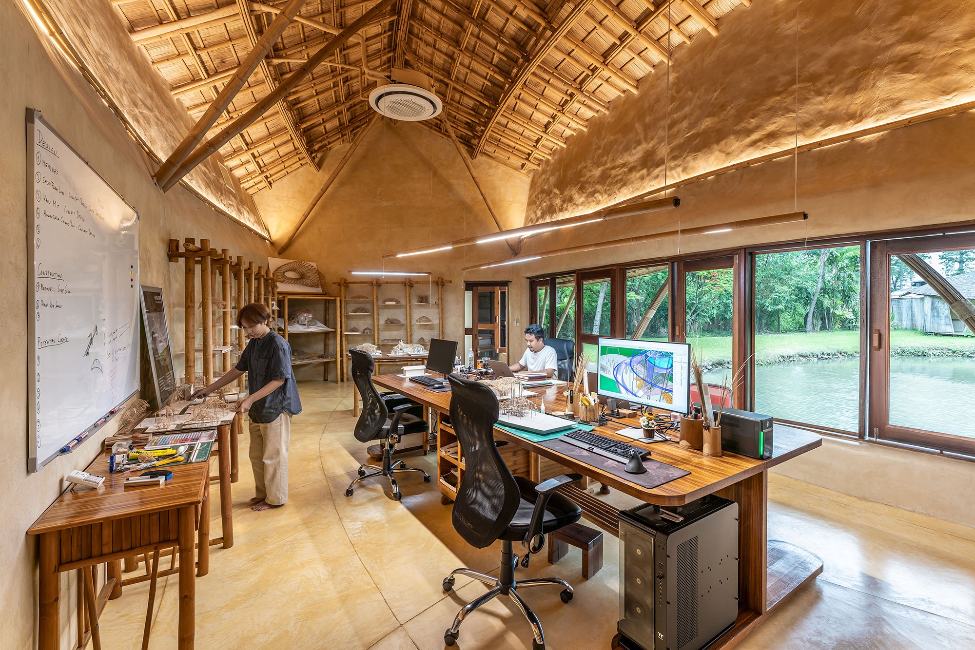 Bamboo and Adobe Architect Office by Chiangmai Life Architects Explores Craft, Climate, and Earthen Architecture