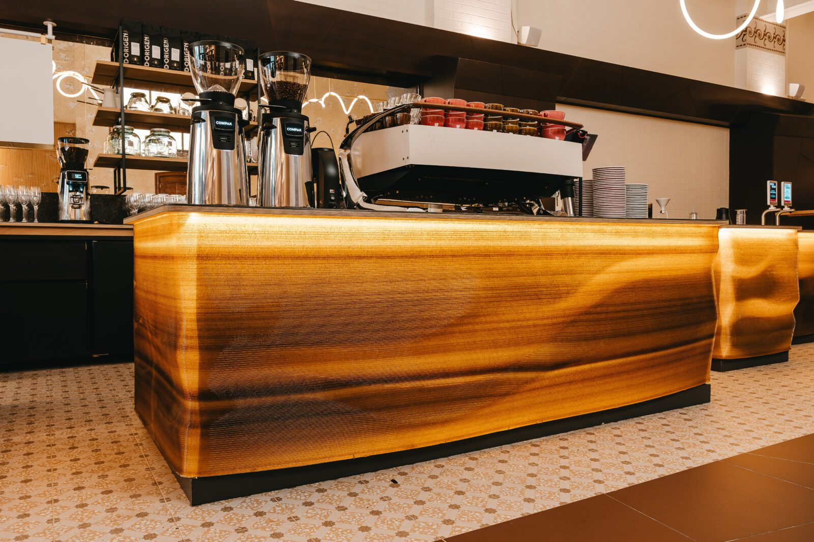 Barcelona’s First Coffee Shop with Furniture Made from Coffee Grounds