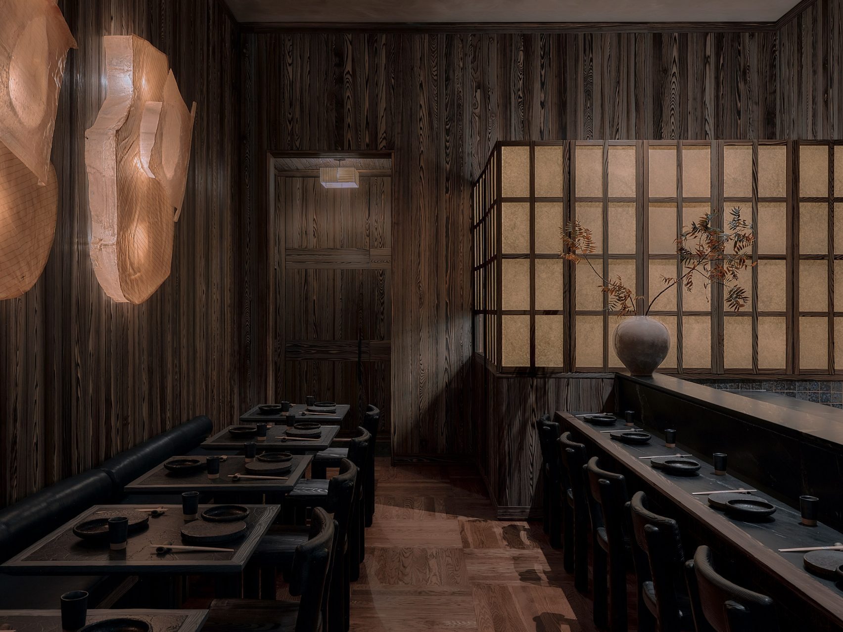 Kelly Wearstler Slices Through Minimalism with Earthen Theatrics at Kappo Kappo
