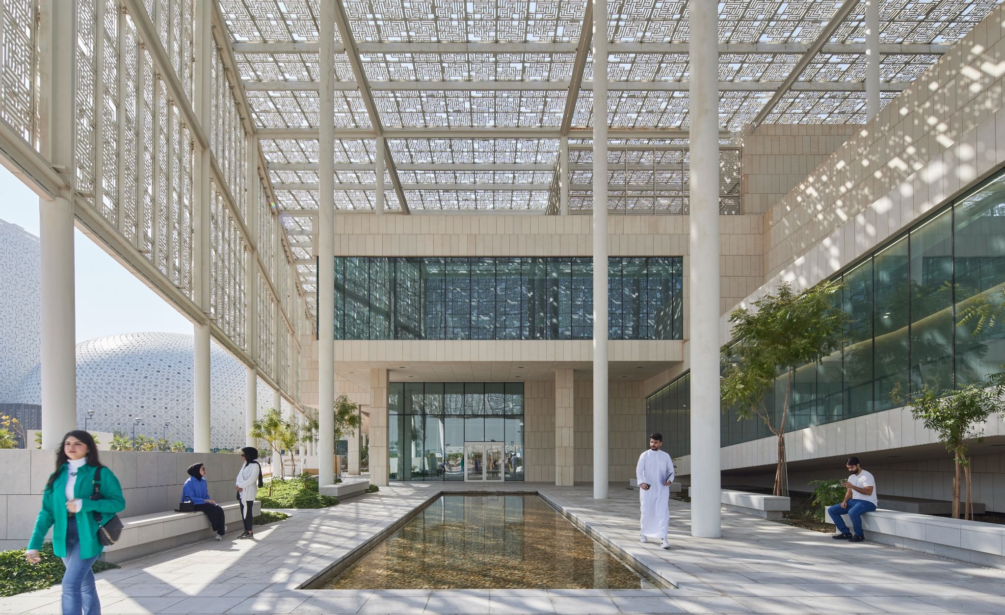 The Mathematical Oasis: SOM Weaves Shadow and Geometry at Kuwait University