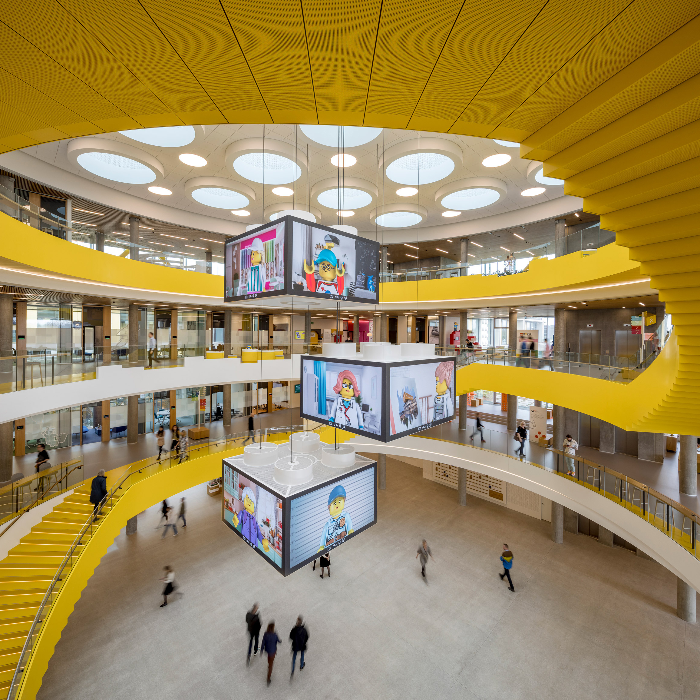 Color In Transitional Spaces: Staircases, Corridors, Atriums