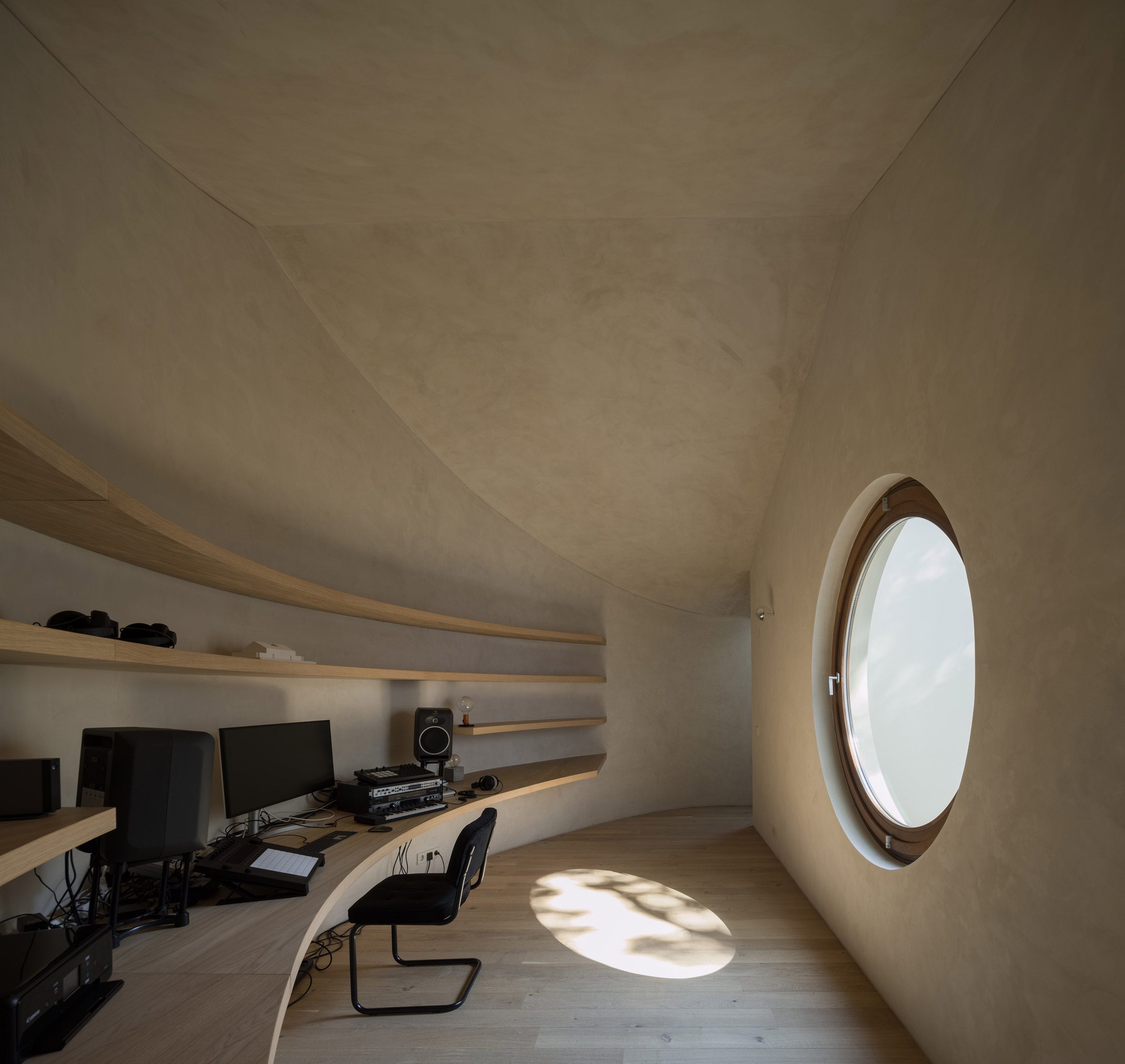 Symmetry In Sound: A Winery Reborn As A Minimalist Home And Studio For Two Musicians