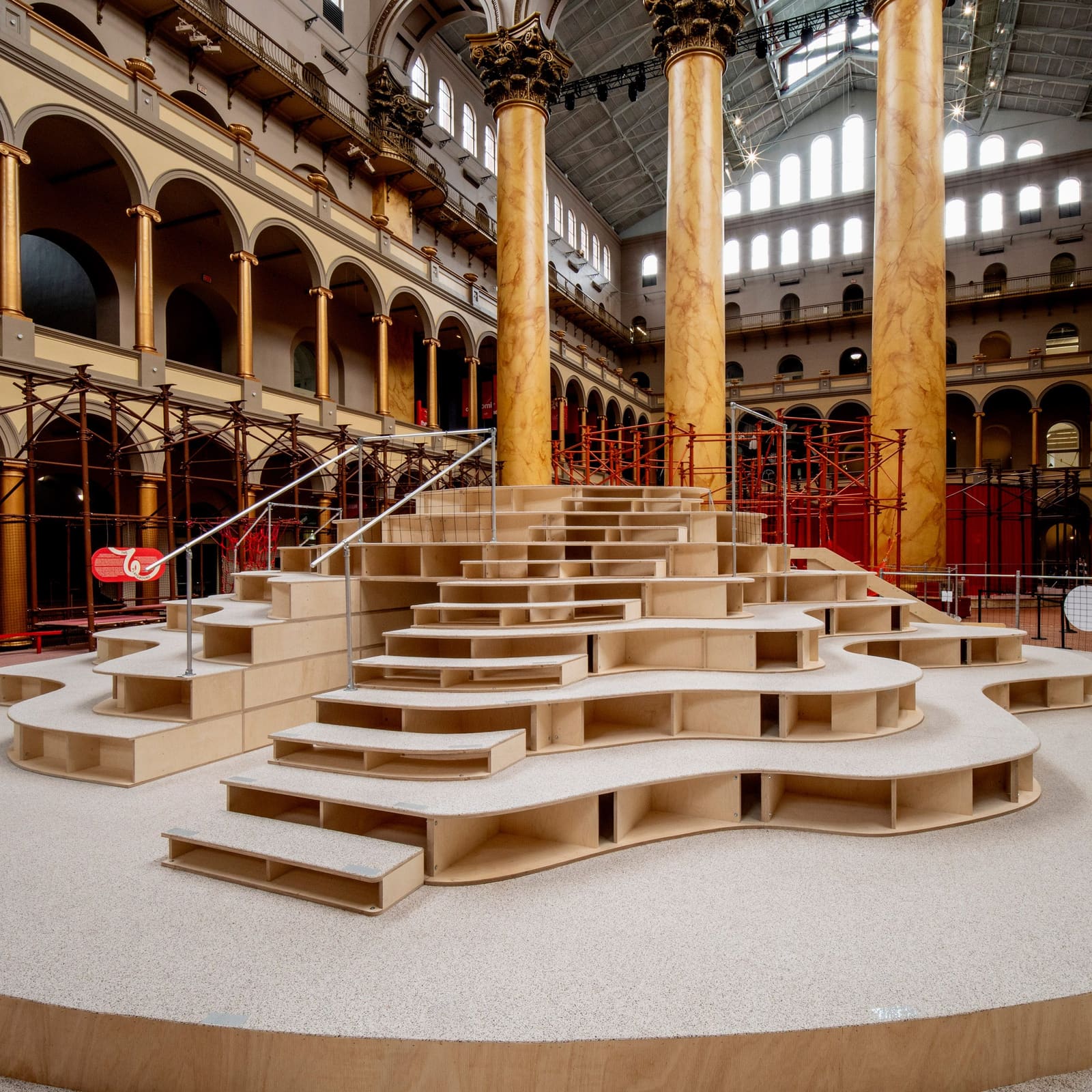 Industrial Materials Meet Unstructured Play in Washington's Great Hall