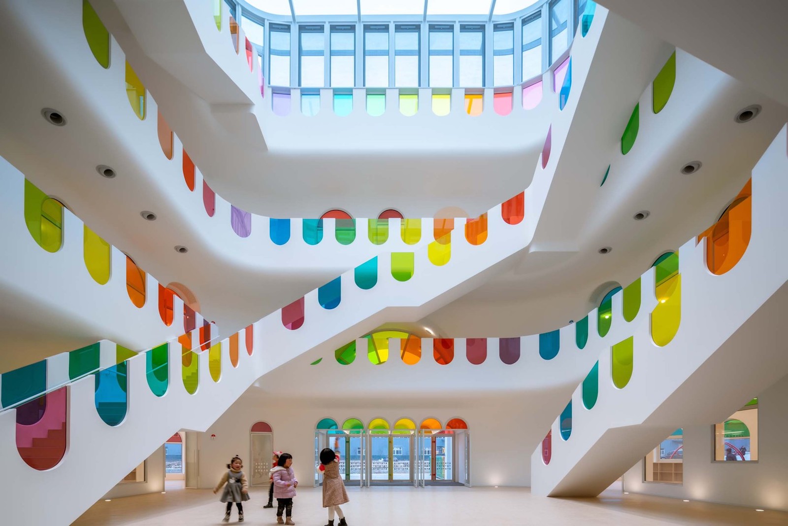 Tinted Light And Colored Glass In Modern Buildings